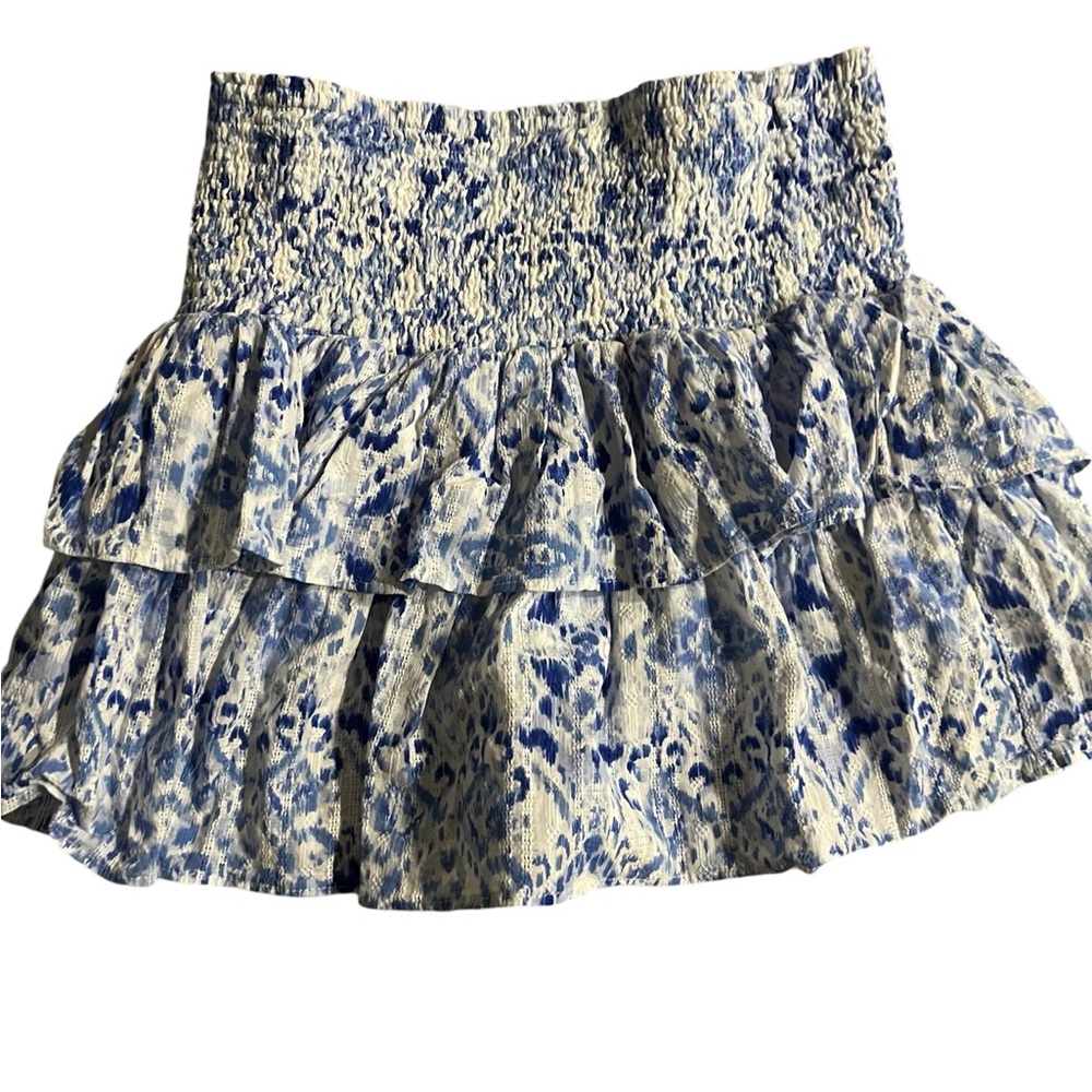 Olivaceous EUC elastic band tiered mini skirt size large
